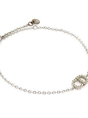 Auth Christian Dior Bracelet Silver Metal